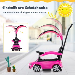 Costway Περπατούρα Mercedes-Benz 3-σε-1 με Ήχους και Ρυθμιζόμενη Σκ...