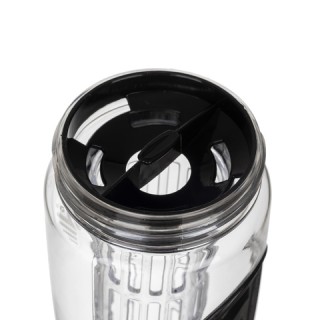 Trizand Αθλητικό Μπουκάλι Νερού με Φρουτοθήκη 1L Ματ Διάφανο/Μαύρο ...