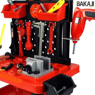 BAKAJI  Πάγκος Εργασίας για Παιδιά 54 Τεμάχια Εργαλεία και Αξεσουάρ...