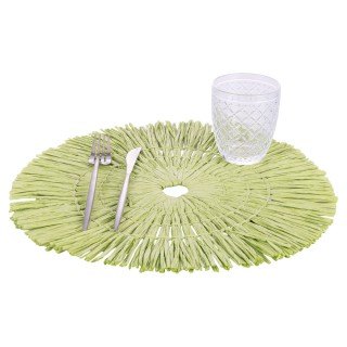 Villa DEste  Σετ 6 τμχ Στρογγυλό πλεκτό σουπλά 38 εκ από χαρτί Κέδρ...