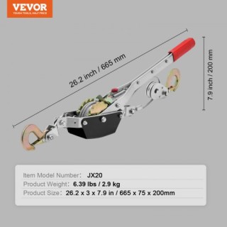 VEVOR Βαρούλκο Χειρός 2 Τόνων 4409 lbs με 2 Γάντζους Heavy Duty GSS... VEVOR Βαρούλκο Χειρός 2 Τόνων 4409 lbs με 2 Γάντζους Heavy Duty GSS...