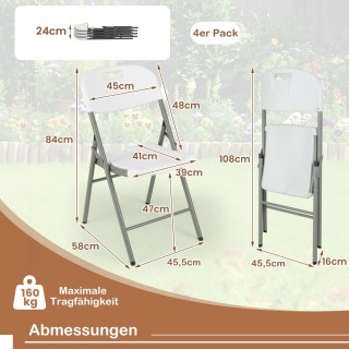 Costway Σετ Αναδιπλούμενων Καρεκλών με Εργονομική Πλάτη και Ανθεκτι... Costway Σετ Αναδιπλούμενων Καρεκλών με Εργονομική Πλάτη και Ανθεκτι...