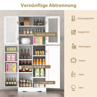 Costway Μοντέρνος Πολυλειτουργικός Αποθηκευτικός Ντουλάπι με Γυάλιν... Costway Μοντέρνος Πολυλειτουργικός Αποθηκευτικός Ντουλάπι με Γυάλιν...