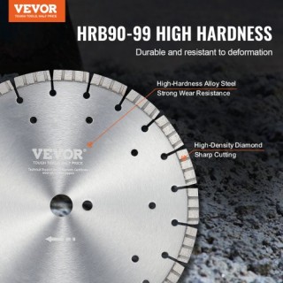 Δίσκος Διαμαντιών VEVOR 12 για Σκυρόδεμα, Υγρή/Ξηρή Κοπή  JGSQGJP30...