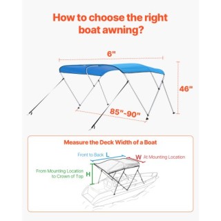 VEVOR Τρίκλινο Σκίαστρο Σκάφους σε Ειρηνικό Μπλε 3GCYZYP72859PTV1WV0 VEVOR Τρίκλινο Σκίαστρο Σκάφους σε Ειρηνικό Μπλε 3GCYZYP72859PTV1WV0