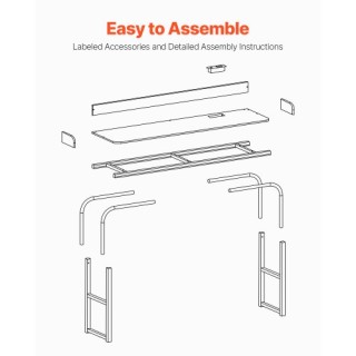 VEVOR Κινητό Τραπέζι Κρεβατιού με Ρόδες και Πρίζα CSZHKSPBWXLS5MFG8...