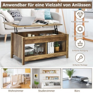 Costway Πολυλειτουργικό Τραπέζι με Ρυθμιζόμενη Επιφάνεια και Αποθηκ...