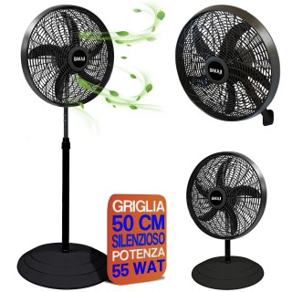 BAKAJI Ανεμιστήρας 3σε1 Δαπέδου Τοίχου και Τραπεζιού με Στρογγυλή Β... BAKAJI Ανεμιστήρας 3σε1 Δαπέδου Τοίχου και Τραπεζιού με Στρογγυλή Β...