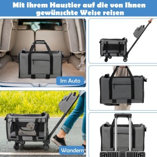 Costway Κινητό Κλουβί Μεταφοράς Κατοικιδίων με Ρόδες και Αποσπώμενη... Costway Κινητό Κλουβί Μεταφοράς Κατοικιδίων με Ρόδες και Αποσπώμενη...