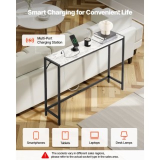 VEVOR Μοντέρνο Μαρμάρινο Στενό Κομοδίνο με Πρίζα JSXGZ43YCDLSNQN1X0...