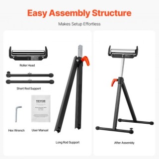 VEVOR Ρολλερ Σταντ Μέγιστο Φορτίο 250 λίβρες Ρυθμιζόμενο Ύψος 27-43...