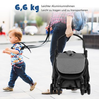 Costway  Πτυσσόμενο Παιδικό Καρότσι Ταξιδίου με Ξαπλωτή Θέση έως 15...