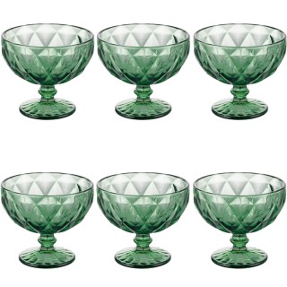 Galileo Σετ 6 φλιτζάνια παγωτό 400 ml με σκαλιστή επιφάνεια πράσινο...