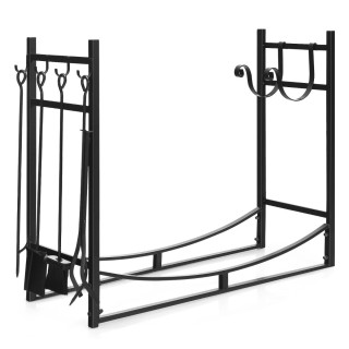 Costway Ανθεκτική Ραφιέρα Καυσόξυλων & Σετ Εργαλείων με Θήκες για Π... Costway Ανθεκτική Ραφιέρα Καυσόξυλων & Σετ Εργαλείων με Θήκες για Π...