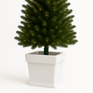 BAKAJI Βάση Δέντρου Χριστουγεννιάτικου Λευκό Βάζο Στήριγμα 40x40x41...