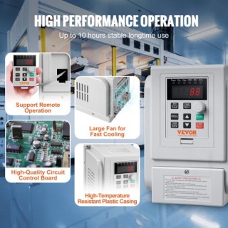 VEVOR VFD 2.2KW 10A 3HP Μετατροπέας Συχνότητας για Έλεγχο Ταχύτητας...