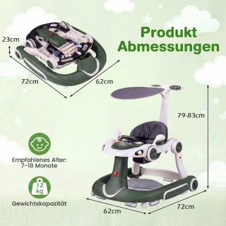 Costway Περπατούρα 7 σε 1 με Σκίαστρο, Ρυθμιζόμενο Ύψος και Ταχύτητ...