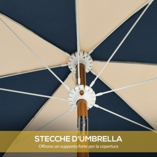 Outsunny Στρογγυλή και ρυθμιζόμενη ομπρέλα με 8 ακτίνες και μανιβέλ... Outsunny Στρογγυλή και ρυθμιζόμενη ομπρέλα με 8 ακτίνες και μανιβέλ...