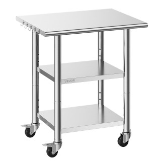 VEVOR Ανοξείδωτο Τραπέζι Εργασίας 61x76 cm με 2 Ράφια και Ρόδες CFB... VEVOR Ανοξείδωτο Τραπέζι Εργασίας 61x76 cm με 2 Ράφια και Ρόδες CFB...
