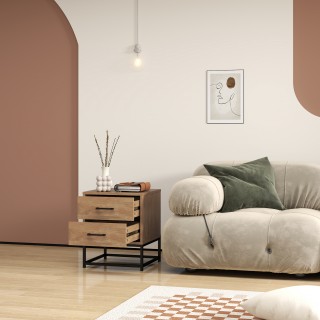 HOMCOM Σετ από 2 Κομοδίνα με 2 Συρτάρια Βιομηχανικού Στυλ από Ξύλο... HOMCOM Σετ από 2 Κομοδίνα με 2 Συρτάρια Βιομηχανικού Στυλ από Ξύλο...