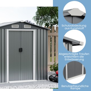 Costway Αποθήκη Κήπου 196 x 142 cm από Ανθεκτικό Γαλβανισμένο Μέταλ...