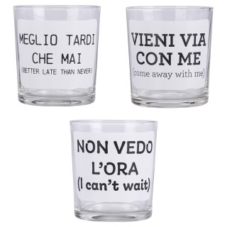 Galileo Σετ 3 Ποτήρια Νερού 270 ml από Γυαλί με Επιγραφή Moods Sibi... Galileo Σετ 3 Ποτήρια Νερού 270 ml από Γυαλί με Επιγραφή Moods Sibi...