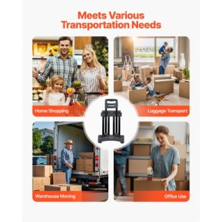 VEVOR Πτυσσόμενο Καρότσι Μεταφοράς 290 lbs για Μετακινήσεις BXSTHC4...