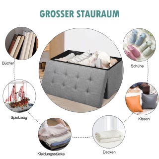 Costway Πτυσσόμενο Σκαμπό με Αποθηκευτικό Χώρο σε Ανοιχτό Γκρι Χρώμ... Costway Πτυσσόμενο Σκαμπό με Αποθηκευτικό Χώρο σε Ανοιχτό Γκρι Χρώμ...