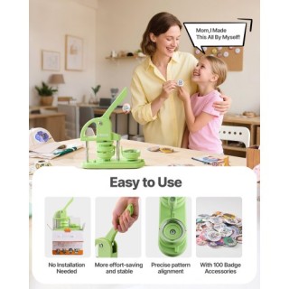 VEVOR Μηχανή Κατασκευής Κουμπιών Πλαστική 58 mm, 100 τεμ. Μέρη Κουμ...