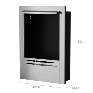 HOMCOM  Εντοιχιζόμενη Εστία Βιοαιθανόλης από Ανοξείδωτο Ατσάλι, Χωρ...