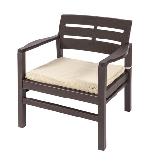 Galileo Σετ κήπου 4 θέσεων καφέ από πλαστικό PP με εφέ ξύλου και μπ...