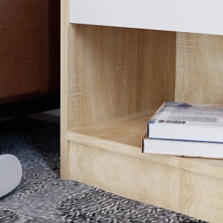 Συρταριέρα / Κομοδίνο με Συρτάρι και Ράφι 39x28 χ 41 cm Δρυς / Λευκ... Συρταριέρα / Κομοδίνο με Συρτάρι και Ράφι 39x28 χ 41 cm Δρυς / Λευκ...