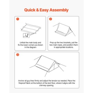 VEVOR Ελαφριά Αδιάβροχη Σκηνή Καμπίνας με Άνοιγμα για Ξυλόσομπα για...