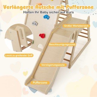 Costway 3-σε-1 Σκάλα Αναρρίχησης & Τοίχος Αναρρίχησης & Τσουλήθρα Ε...