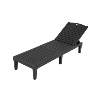 Costway Σετ 2 Ξαπλώστρες Κήπου Μαύρες με Ρυθμιζόμενη Πλάτη NP12482BK-2