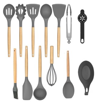 Σετ Μαγειρικών Εργαλείων Σιλικόνης για την Κουζίνα 14 τεμαχίων Σκού... Σετ Μαγειρικών Εργαλείων Σιλικόνης για την Κουζίνα 14 τεμαχίων Σκού...