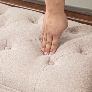 HOMCOM Παγκάκι Κρεβατοκάμαρας με Επένδυση και Κουμπιά σε Ύφασμα Εφέ... HOMCOM Παγκάκι Κρεβατοκάμαρας με Επένδυση και Κουμπιά σε Ύφασμα Εφέ...