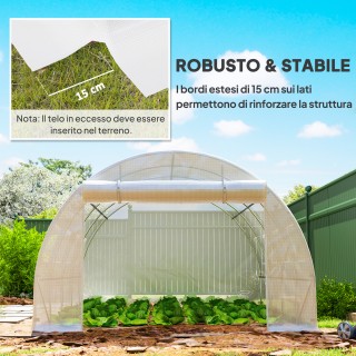 Outsunny Σερρα ΠΕ με 8 Παράθυρα, Ρολό Πόρτας και Θαμμένα Περιθώρια,...