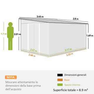 Outsunny Σπιτάκι Κήπου με Συρόμενη Πόρτα, από Ατσάλι, 345x280.5x169... Outsunny Σπιτάκι Κήπου με Συρόμενη Πόρτα, από Ατσάλι, 345x280.5x169...