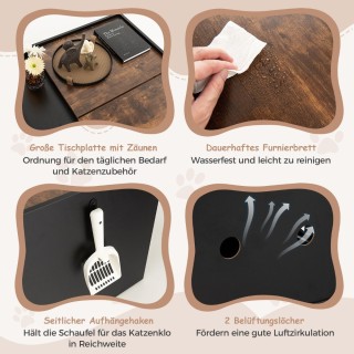 Costway Άνετη και Στυλάτη Κρυφή Τουαλέτα Γάτας με Ρετρό Σχεδιασμό ... Costway Άνετη και Στυλάτη Κρυφή Τουαλέτα Γάτας με Ρετρό Σχεδιασμό ...