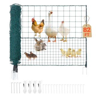 VEVOR Προσωρινός Φράχτης με Στύλους, Πλαστικό Πλέγμα 1.05 x 25m, Πρ...