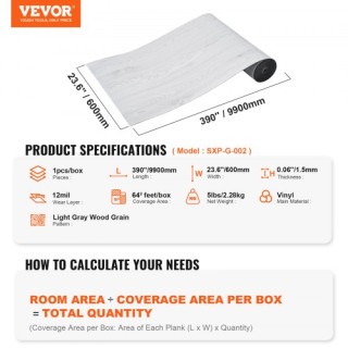 Αυτοκόλλητα Βινυλικά Πλακάκια Δαπέδου VEVOR, 390 x 23.6 εκ., 1.5 χι... Αυτοκόλλητα Βινυλικά Πλακάκια Δαπέδου VEVOR, 390 x 23.6 εκ., 1.5 χι...