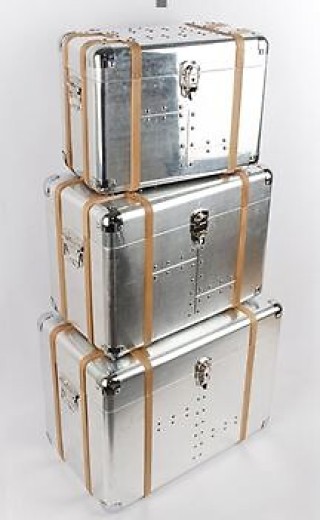 Atmosphera Σετ 3 Διακοσμητικές Κασετίνες Sky από Αλουμίνιο 211514