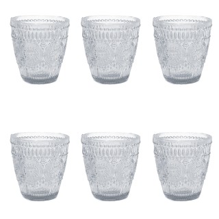 Galileo Σετ 6 ποτήρια νερού 330 ml σε γυαλί με γεωμετρικό ανάγλυφο ...