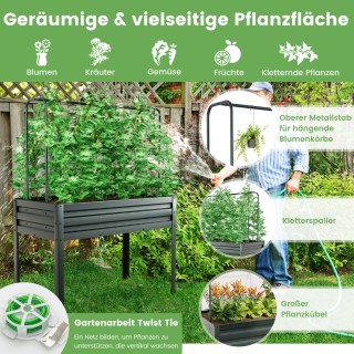 Costway Πολυλειτουργικό Σετ Κήπου 40 x 40 x 122 cm με Υψωμένο Παρτέ... Costway Πολυλειτουργικό Σετ Κήπου 40 x 40 x 122 cm με Υψωμένο Παρτέ...