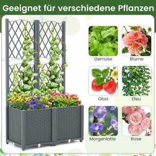 Costway Γκρι Ζαρντινιέρα με Πέργκολα για Αναρριχώμενα Φυτά 80x40x14... Costway Γκρι Ζαρντινιέρα με Πέργκολα για Αναρριχώμενα Φυτά 80x40x14...