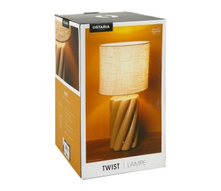 Ostaria Λάμπα Κεραμική Στριφτή Twist Μπεζ -36176