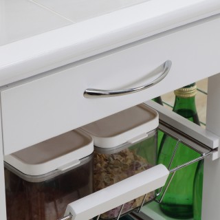 HOMCOM  Καρότσι Κουζίνας με Συρτάρι, 4 Καλάθια και 4 Ράφια, από Μέτ...