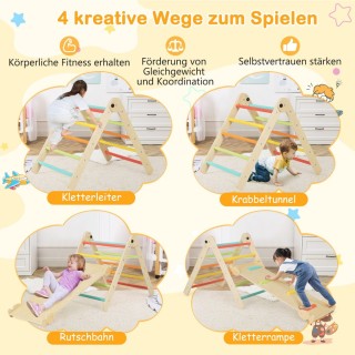 Costway  Σετ Αναρρίχησης Τριγώνου 3-σε-1 για Παιδιά - Ρυθμιζόμενο Ύ...