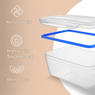 Σετ 6 Πλαστικά Δοχεία Φαγητού 1L με Καπάκια 19.5 x 7.6 x 13cm - Διά... Σετ 6 Πλαστικά Δοχεία Φαγητού 1L με Καπάκια 19.5 x 7.6 x 13cm - Διά...